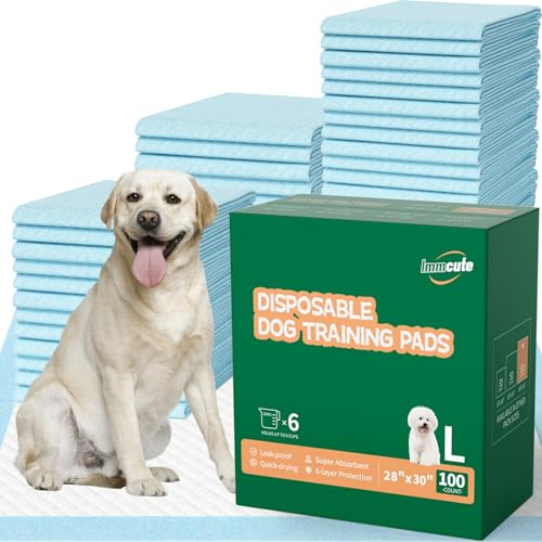 100 Count Large Dog & Cat Puppy Pee Pads - 28x30 Absorbent Potty Training Pads | Leakproof Quick-Dry Disposable Pet Pads for Puppies, Dogs & Cats | Indoor, Outdoor, Litter Box, Housebreaking Use