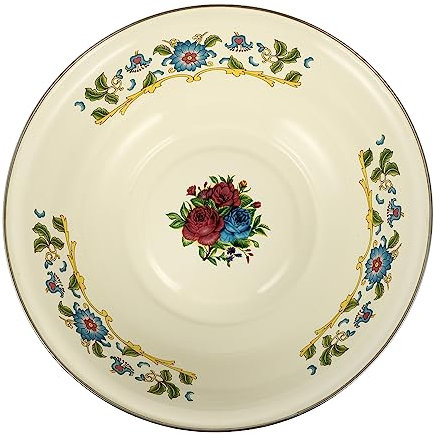 VICASKY Bacinella Smaltata Vintage Da Cucina 29 Cm in Smalto Resistente, Lavandino Retrò Multifunzione Per Impastare, Zuppa e Uso Domestico, Design Classico Per Casa e Ristorazione
