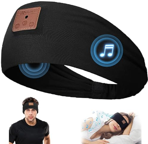 Kabellose Schlafkopfhörer, Kopfband, Schlaf-Augenmaske, Schlaf-Kopfhörer, Stirnband für Seitenschlaf, Sport, Yoga, Entspannung (schwarz)