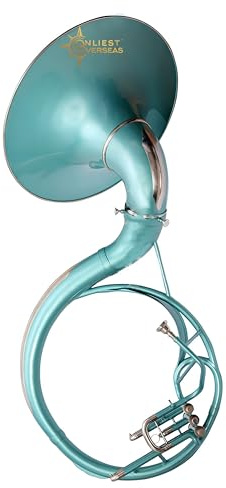 Sousaphon 55,9 cm Messing-Instrument mit warmem Ton, glatten Ventilen, mit Mundstück und Hartschalenkoffer.