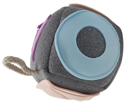 FONDOTIN Verschleißfestes Interaktives Kauspielzeug Für Welpen Aus Robustem Material Tragbarer Zahnpflege Spielball Für Hunde Grau Zur Intelligenzförderung Und Zahnreinigung