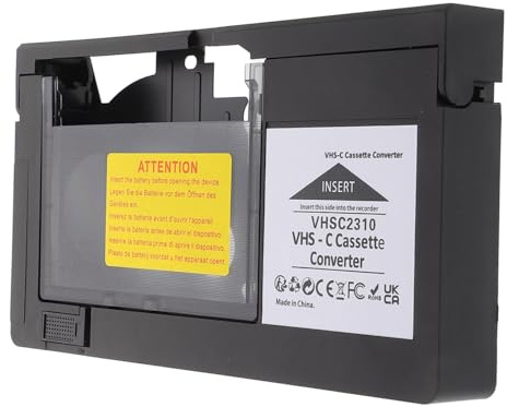 SHINEOFI Adaptador de Vídeo VHS-c para Conversión Fácil de Cintas Formato Carcasa Resistente Portátil y Compatible con Múltiples para Digitalizar Grabaciones Antiguas