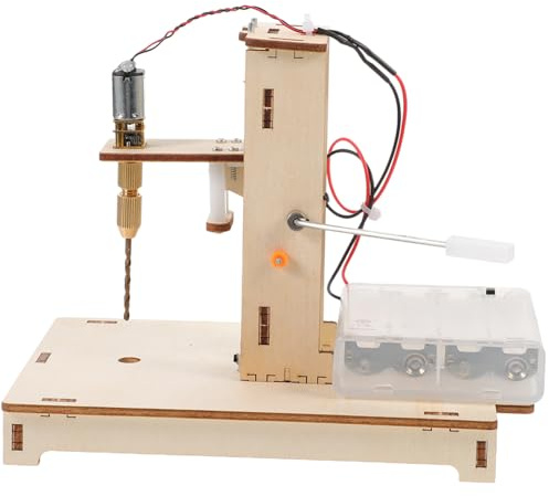 Gatuida Mini Perceuse à Colonne en Bois Portable pour Projet Éducatif DIY 1 Set pour Apprentissage Scientifique et Perçage Précis