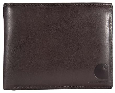 Carhartt Men’s Oil Tan Leather Wallet, Front Pocket, Paccasse & Trifold Designs, Long-Lasting Construction, Gifts for Men