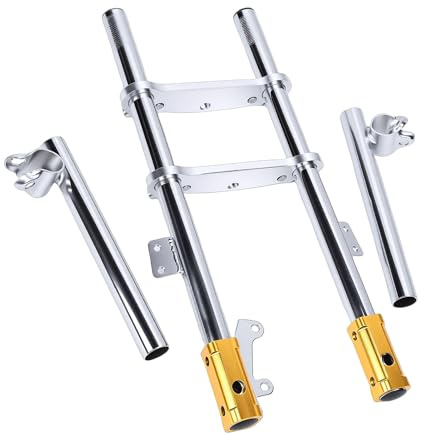 Greensen Suspensions Avant de Moto Tout-terrain, Amortisseurs Métalliques Renforcés Haute Résistance pour Minimoto 47ml 49ml Mini Dirtbike Quad Pocket Bike, avec Biellettes de Direction