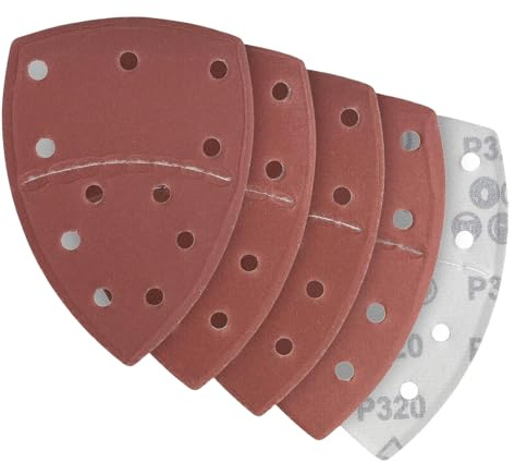 Oiieco Mouse Sander Pads 20PCS, Hook & Loop Aluminium Oxide Sandpaper Sheets in Fine Grit P240/320/400/600, Detail Sander Paper for Smoothing, Polishing and Refining Surfaces