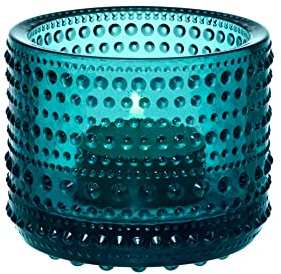 Iittala Kastehelmi - stämningsbelysning/värmeljushållare/vindljus - höjd 7 cm - havsblå