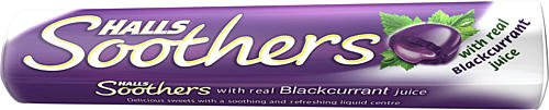 Halls Medicated Cough Drops X5 (Soothers Blackcurrant)