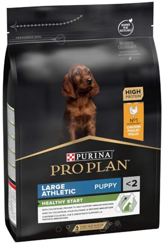 Pro Plan Purina Comida Seco para Cachorro Grande Atlético con Optistart, Sabor Pollo - 3 Kg