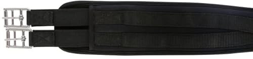 Kerbl - Cinghia per Sella con Schiuma Memory Nera, 110 cm, Nero, 130 cm