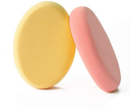Oval Puff 2 Packs Skin Tone and Pink Make-up Egg Air Cushion Puff Beauty Egg Foundation Sponge Professional Makeup Sponge Wet and Dry