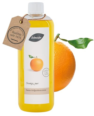 Saunabedarf Schneider Sauna Aufguss Konzentrat Orange Pur - 250ml, naturreine, ätherische Öle, wohltuender Saunaaufguss & langanhaltendes Dufterlebnis
