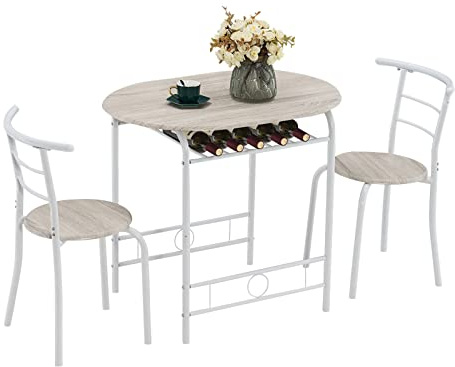Bonnlo 3 Piece Dining Table and Chairs Set, Small Dining Table Compact