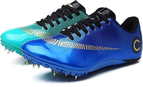 WoCOyo Zapatillas de Clavos Atletismo con 8 Clavos Hombres y Mujeres Respirable Antideslizantes Spikes Atletismo para Pista Atletismo para Velocidad Sprint,001,44EU