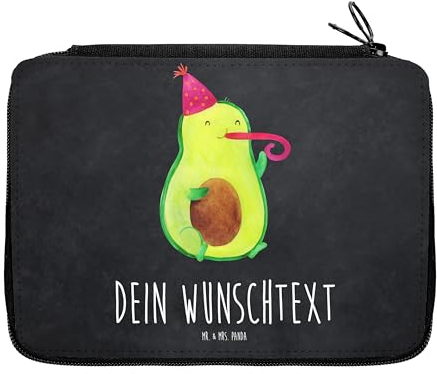 Mr. & Mrs. Panda Personalisierte Federmappe Avocado Geburtstag - Geschenke, Federmäppchen mit Namen, Feier, Party, Alles Gute, Stiftemappe, Happy Birthday, PersonalisierteS, Stifterolle