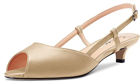 Castamere Femmes Bas Kitten Talon Heel Ouvert Bout Slip-on Slingback Sandales Décontracté Dress 3 CM Heels