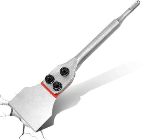 PHMNZIP Scalpello SDS Plus 300 x 75 mm per Piastrelle, Pavimenti e Rimozione Colla, Blade in Lega di Acciaio, Manico in Plastica, Edge Smussato