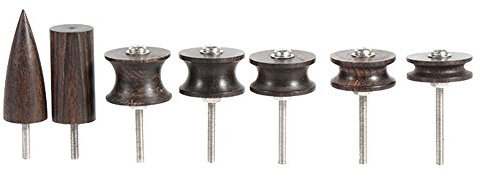 Lederhandwerksset mit hölzernem Leder-Brenner und poliertem Zupfer-Set, ideal für Holster, Messerscheiden, Sättel, 10 Arten zur Auswahl, inklusive Schleifen (7pcs)