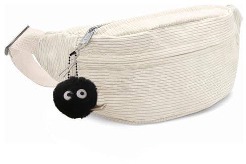 Bauchtasche Cord Bauchtasche Damen Cord Crossbody Bag Damen Vielseitige Umhängetasche Geeignet Zum Einkaufen Dating Reisen Arbeit Outdoor-Sport Reisen(Weiß)