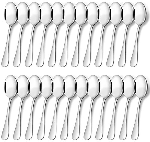 benlidoner Teelöffel 24 Stück Edelstahl Kaffeelöffel 14cm Eislöffel Suppenlöffel Esslöffel Kleine Löffel Set für Haushalte Restaurants Kantinen, Spülmaschinenfest