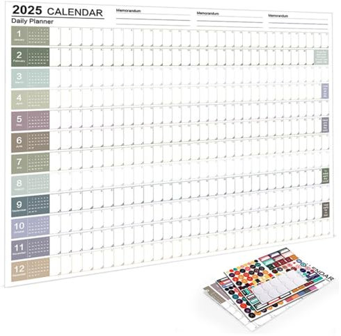 XXL Kalender 2025 Wandkalender 2025 Groß (74.2 x 52.5 cm) gefaltet in Poster Größe, Jahreskalender 2025, Jahresplaner, Wandplaner, Plakatkalender, Wall Calendar (Morandi)