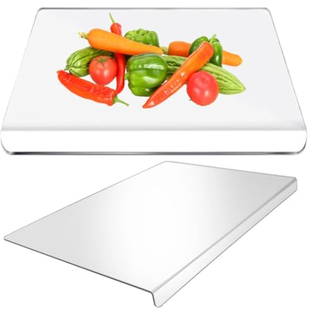 DEXYZZY Tabla de cortar transparente para el mostrador de la cocina, Tabla de cortar acrílico, transparente, antideslizante, para protección de encimeras, 40 cm x 27 cm x 3 cm