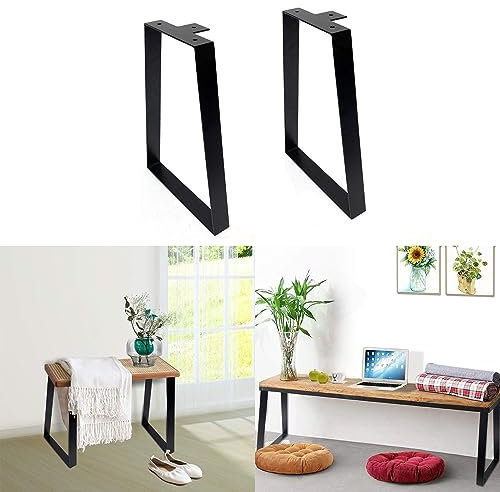 YKMYXZ Pieds de Table à Manger trapézoïdaux en métal 2 pièces-Pieds de Banc en métal, Pieds de Table en Fer et antirouille, for Pieds de Meubles de Bureau,