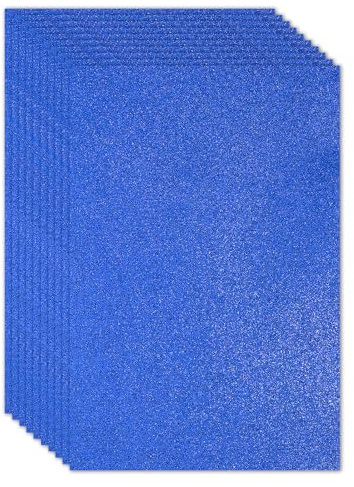 PATIKIL 2 mm (1/10 tum) tjockt självhäftande glitterskumark 40 x 60 cm (16 x 24 tum) mörkblå, EVA glänsande skumskiva för hantverk, 6 st