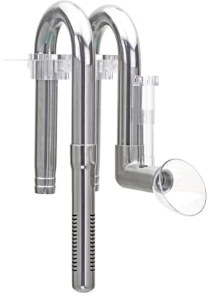 Entrada y caño para acuarios con skimmer, acuario de acero inoxidable Lily Pipes para tubos de 12 mm/16 mm, tubos de entrada y drenaje en forma de U con 2 soportes fijos para tanque de peces