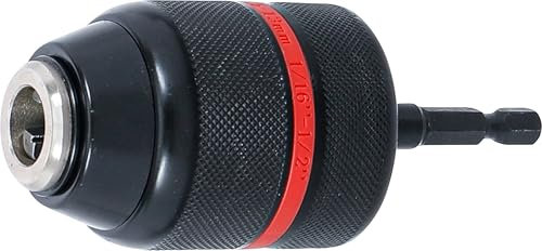 BGS 74470 | Schnellspannbohrfutter | Metallausführung | Antrieb Außensechskant 6,3 mm (1/4) x 20 UNF | 1,5-13 mm