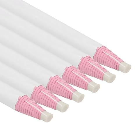 PATIKIL Peel-Off China Markers, 6 Pack Grease Wax Pencils Wood for Glass Garments Drawing Film Paper Vinyl Metal, White