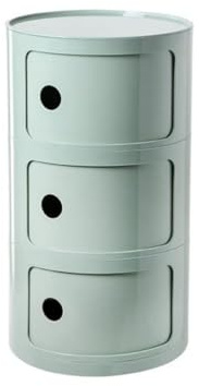 CVQJL Bedside Cabinet, Nordic Modern Bedside Cabinet with Drawers & Sliding Door - for Bedroom Round Bedside Table 2/3/4 Tier Plastic Nightstand Storage Unit Chest,Green,3tier