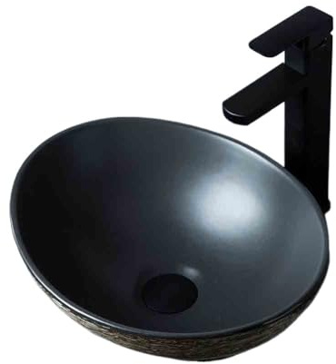 Lavandino da bagno, s - Lavandino da appoggio in ceramica nera, lavabo vintage, bagno, interno, domestico, balcone, lavabo, lavabo da appoggio