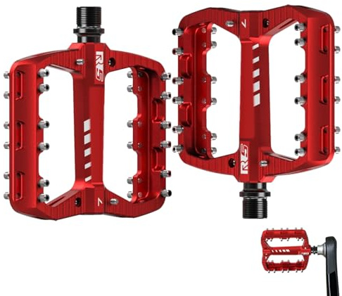 Mimoqk Fahrradpedale - 2 Stück -Flachpedale - Breites Plattformpedal, DU-Lager, leichte Aluminiumlegierung, für -Fahrräder und die meisten Erwachsenenfahrräder