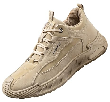Generisch Zapatos de senderismo para hombre de piel, resistentes al agua, ligeros, transpirables, suela gruesa, zapatos descalzos, para exteriores, antideslizantes, para escalar, cómodos, modernos
