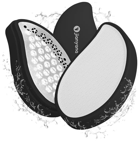 Jianyana 2 en 1 Rapeuse Pieds en Nano-Verre＆Rape Pied, Râpe Pieds Manuelle en Nano Verre Élimination Confortable et Douce de La Peau Dure et Des Callosités (Noir)