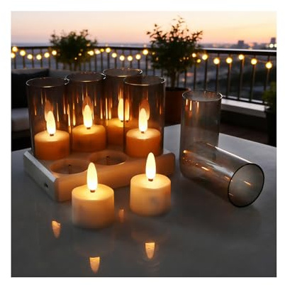 Velas LED Recargables con Mando a Distancia, Estación de Carga & Temporizador por MMOBIEL - 6 Velas de Té Sin Llama USB para Hogar, Mesa, Bodas & Decoración de Navidad