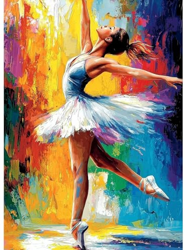 MAXBYE 5D Diamond Painting Kit Completo Adultos, Bailarina de Ballet Pintura Diamante, Diamond Painting Art Punto de Cruz Cristal Para Decoración de Pared Hogar Regalo 30x40cm