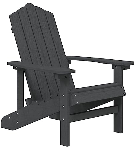 Owoxanthellate Adirondack Gartenstuhl HDPE Anthrazit - Ergonomischer Terrassensessel mit Hoher Rückenlehne und Breiten Armlehnen - Robuster Deckchair für Garten Terrasse Balkon - 73x83x92 cm