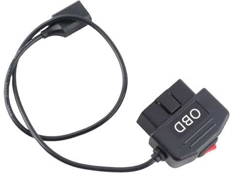 Generic Universal OBD-strömkabel med Strömbrytarknapp, 5V/3A-utgångskapacitet, Lågspänningsskydd, Idealisk för Dash- DVR, ACC-läge, Svart, 48 Cm