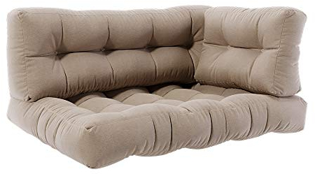 Vicco Pallet cushion set Flocken, Sand, 120 x 80 cm 3 parts