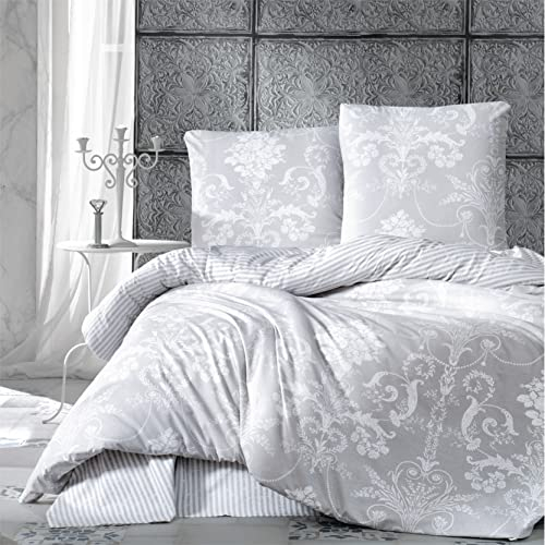 ZIRVEHOME Bettwäsche 135x200 cm. 2-teilig Set 100% Baumwolle Bettbezug 135x 200cm Kissenbezug 80x80cm Renforcé Bettwäsche-Sets 135x200 mit Reißverschluss Alone V1