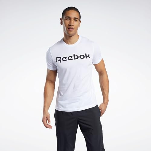 Reebok GS Reebok Linear Read tee Camiseta, Hombre, Blanco, 3XL