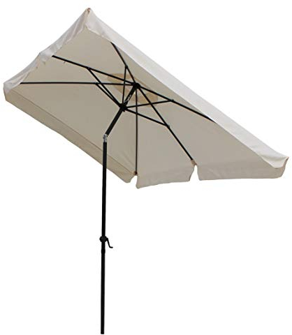 Pure Home & Garden Kurbelschirm Sunny 300 x 200 cm natur, mit UV-Schutz 40 Plus, Knicker und abnehmbarem Bezug