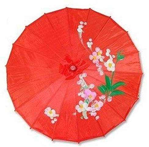 JapanBargain 2593, 22 Chinese Parasol Japanese Wagasa Sun Shade Umbrella Beach Umbrella for Cosplay Photography Dancing Wedding Party and Home Decoration, Kids Size, Red Color, Pack of 3