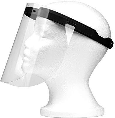 Urhome Gesichtsschutz verstellbar 1x Rahmen mit 5 x Wechselfolie - Gesichtsvisier zum Schutz vor Flüssigkeiten - Aufklappbar Schutzvisier wiederverwendbar Face Shield Visier