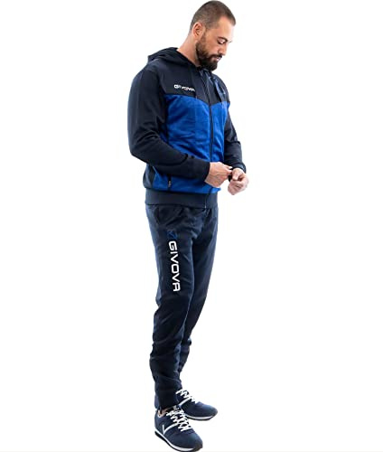 givova Survêtement Visa Capuche Polarfleece, chiné, Taille L, Bleu/Bleu Clair mélange, L Mixte