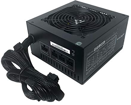 Apevia ATX-ES600W Essence 600W ATX - Fuente de alimentación semimodular para Juegos con Ventilador Negro de 120 mm controlado térmicamente, Interruptor de 115/230 V, Todas Las Protecciones