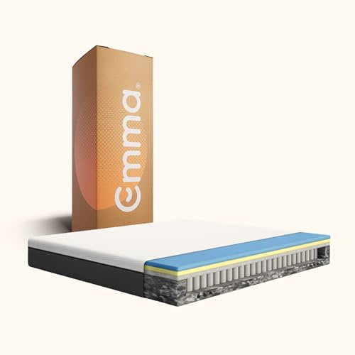 Emma Original Hybrid Matratze 180x200 cm - 25 cm Hoch, Mittelweich H2 – Taschenfederkernmatratze mit Memory Foam & Kaltschaum, 5-Zonen-Unterstützung, Druckentlastend, Atmungsaktiv, Waschbarer Bezug