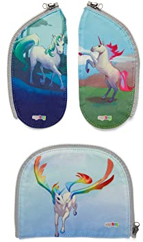 ergobag Zippies Schulranzen Zubehör Set 3-teilig für Kinder, Jungen und Mädchen Einhörner - Bunt